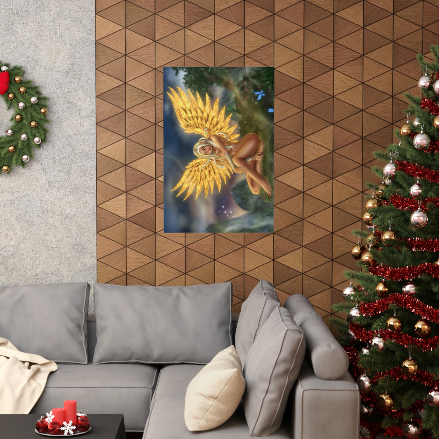 Medusa golden wings (60x90cm)