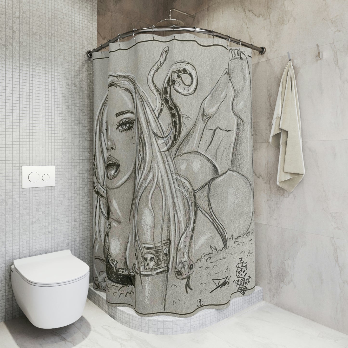 Medusa Tongue - Shower Curtain