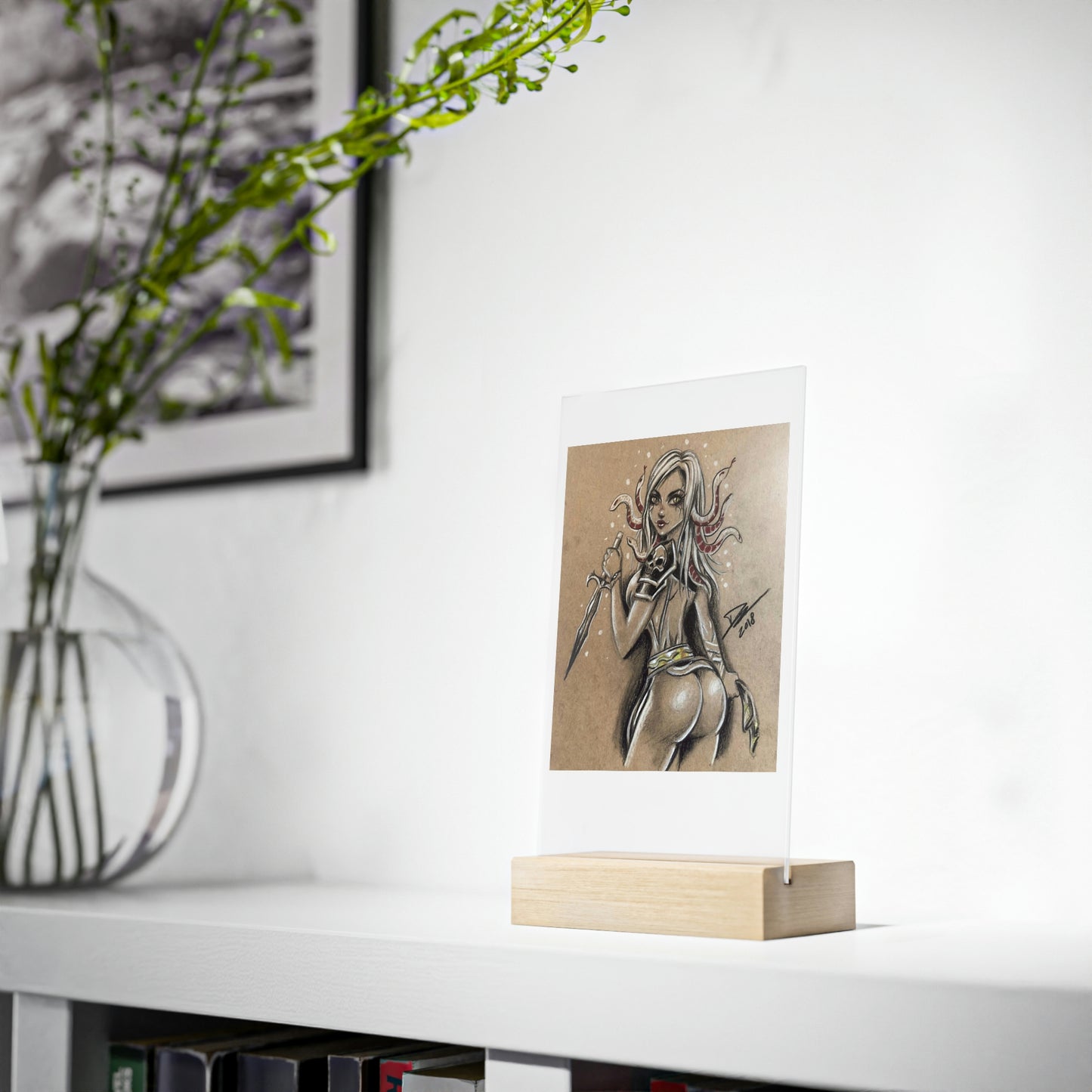 Medusa Prototype 2018 - Acrylic Sign with Wooden Stand