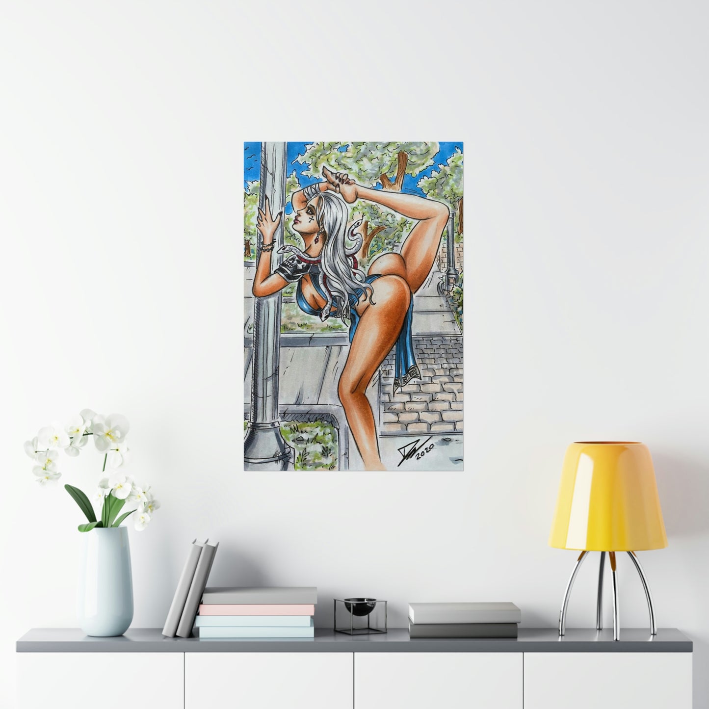 Medusa stretching - Museum Quality Poster