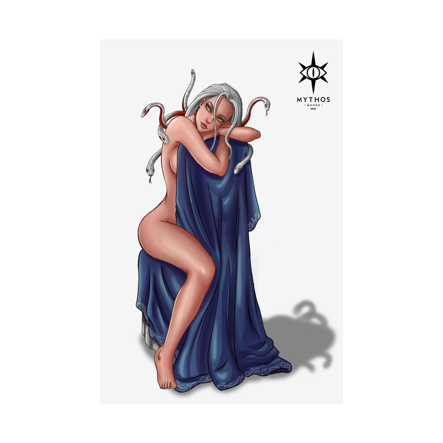 Medusa Blue Towel - Museum Quality Art Print (60 x 90cm)