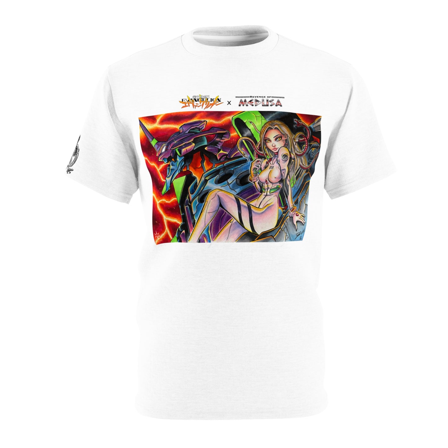 Medusa and Robot - Unisex Cut & Sew T-Shirt