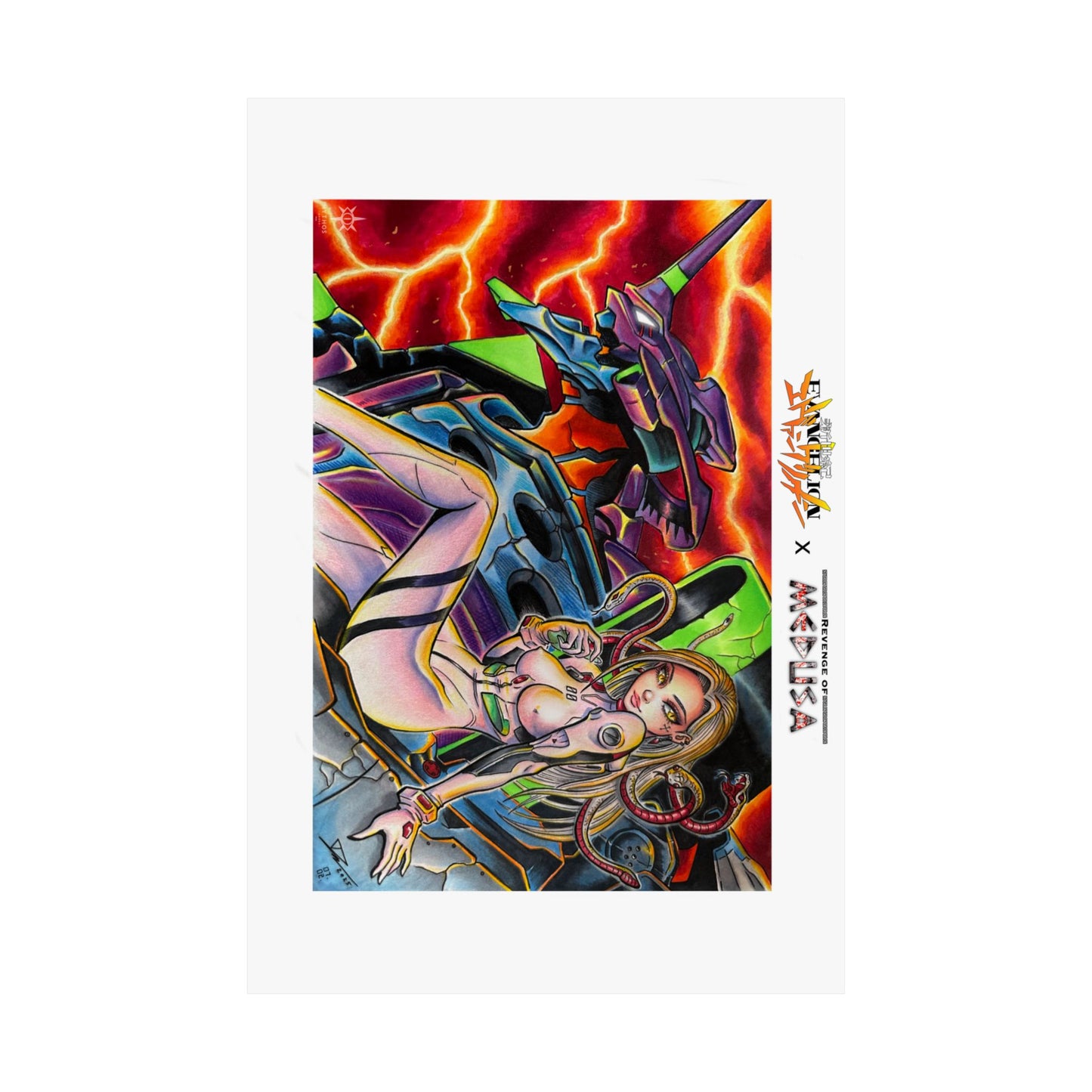 Medusa and Robot - Museum Quality Art Print (60 x 90cm)