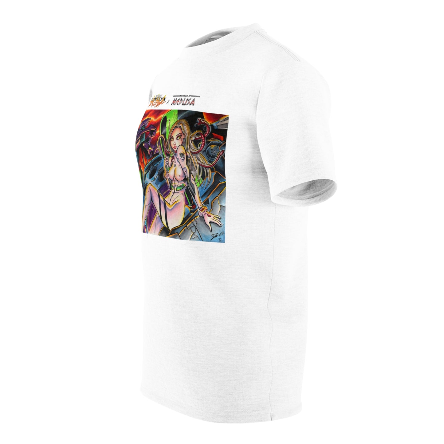 Medusa and Robot - Unisex Cut & Sew T-Shirt
