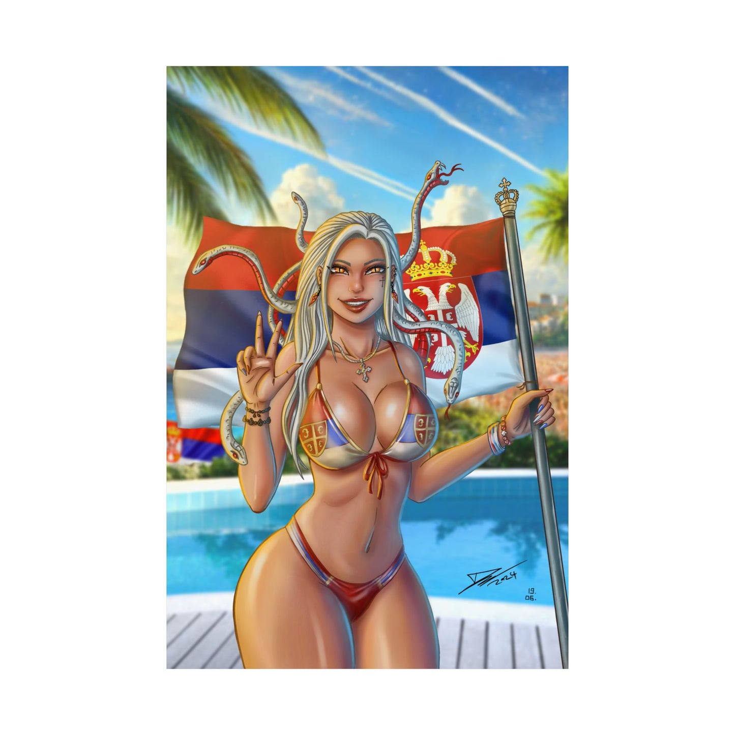 Medusa Serbia Fan (60x90cm)