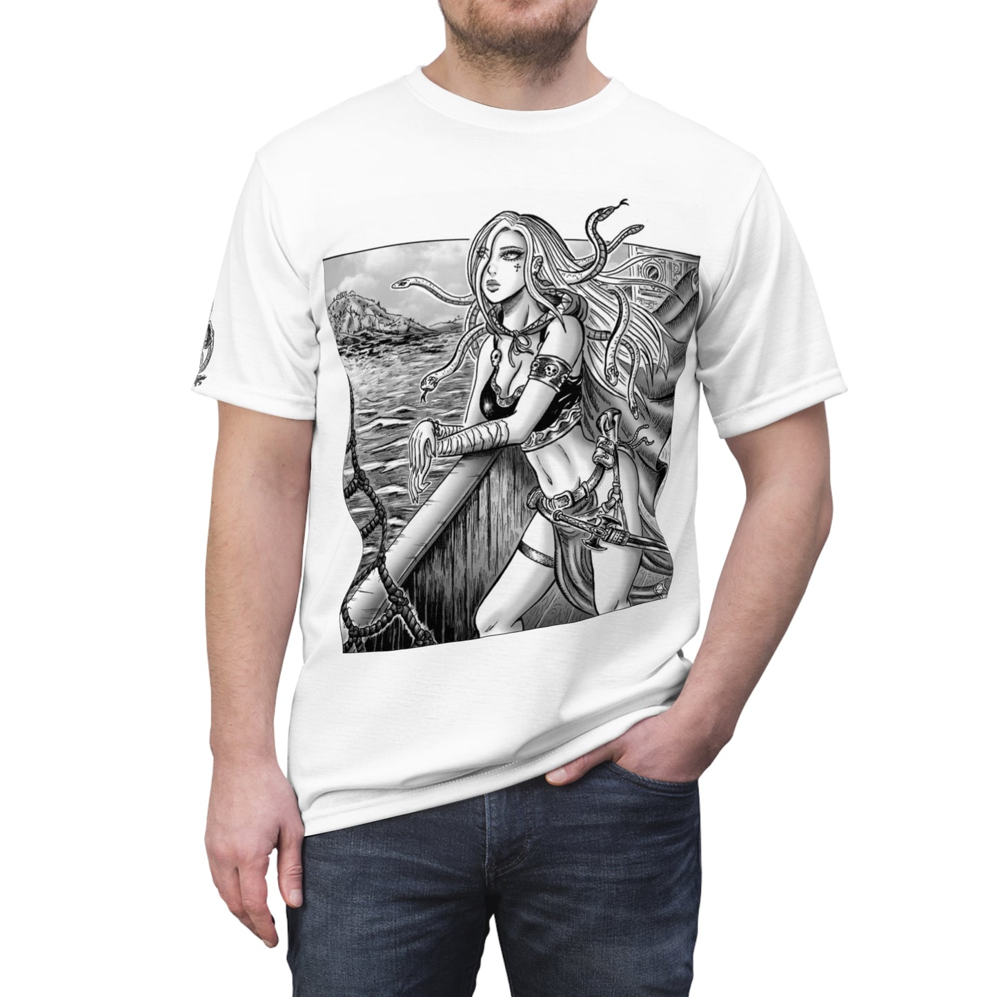 Medusa Manga Panel - Unisex Cut & Sew T-Shirt