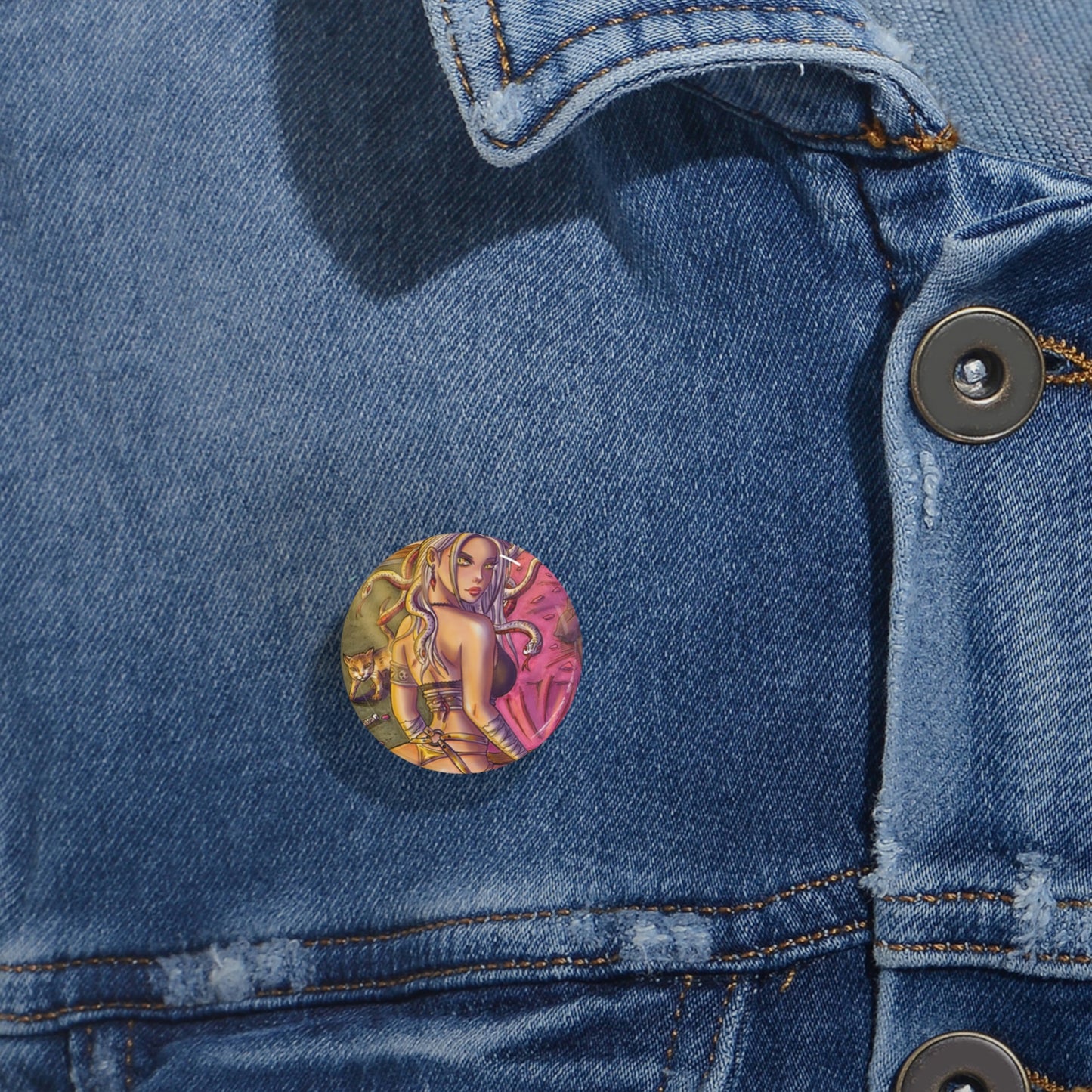 Medusa Black & Gold - Round Pins