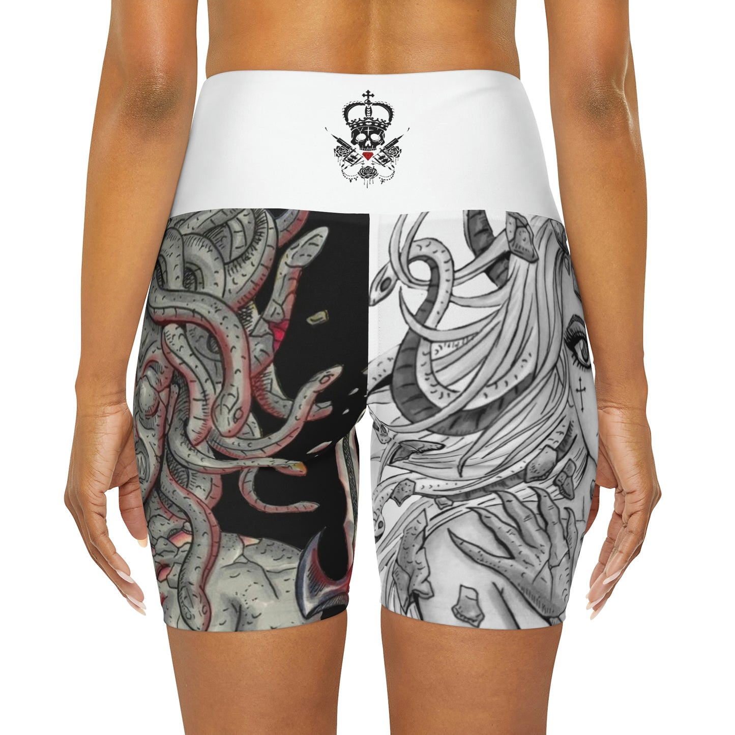 Medusa - High Waisted Yoga Shorts