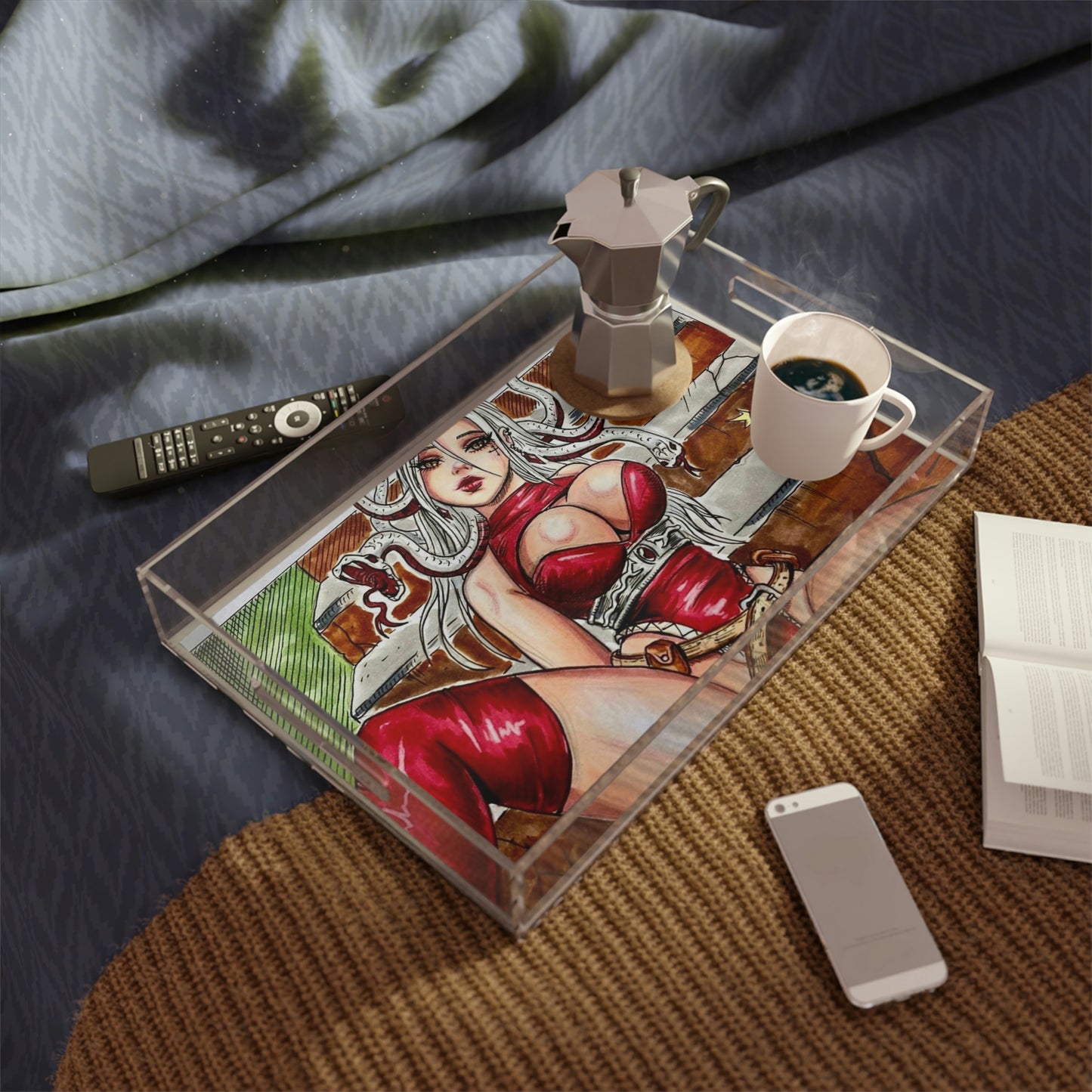 Medusa Red Dress - Acrylic Serving Tray