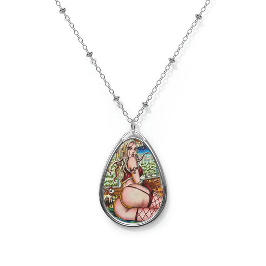 Medusa Christmas - Oval Necklace