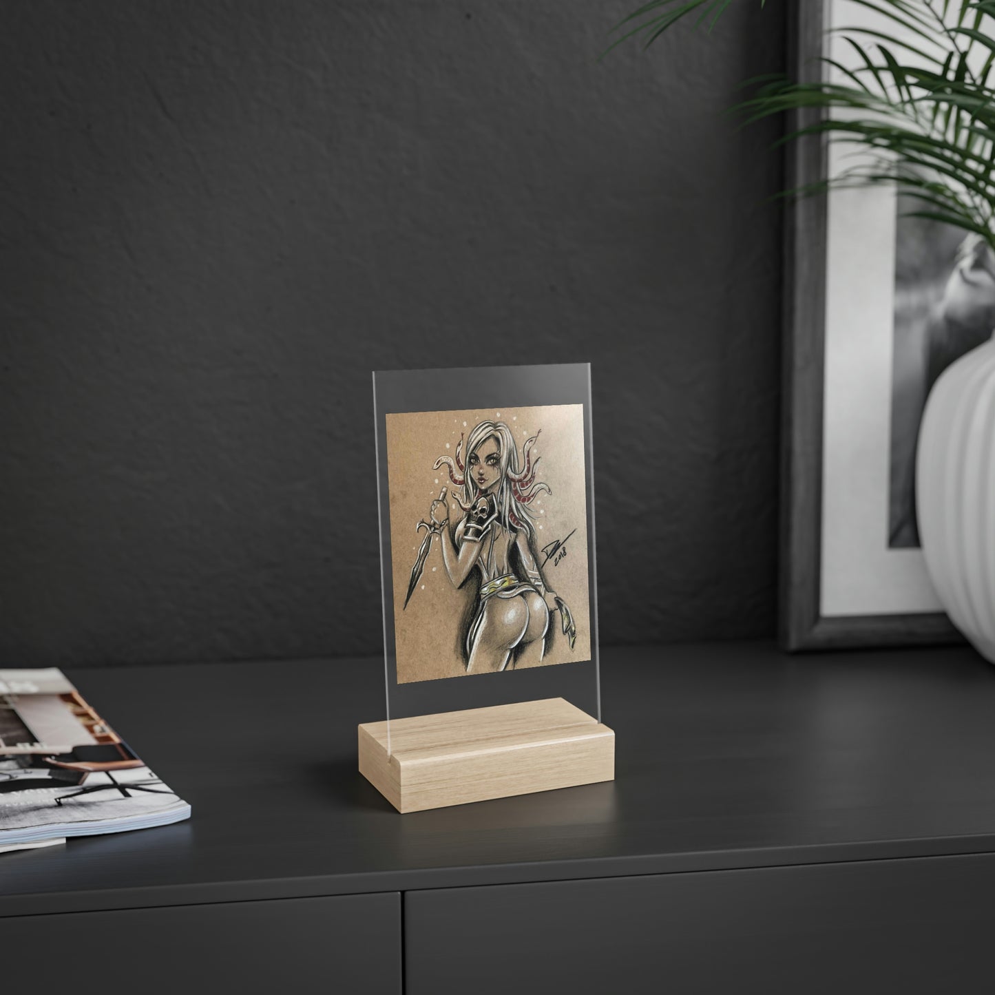 Medusa Prototype 2018 - Acrylic Sign with Wooden Stand