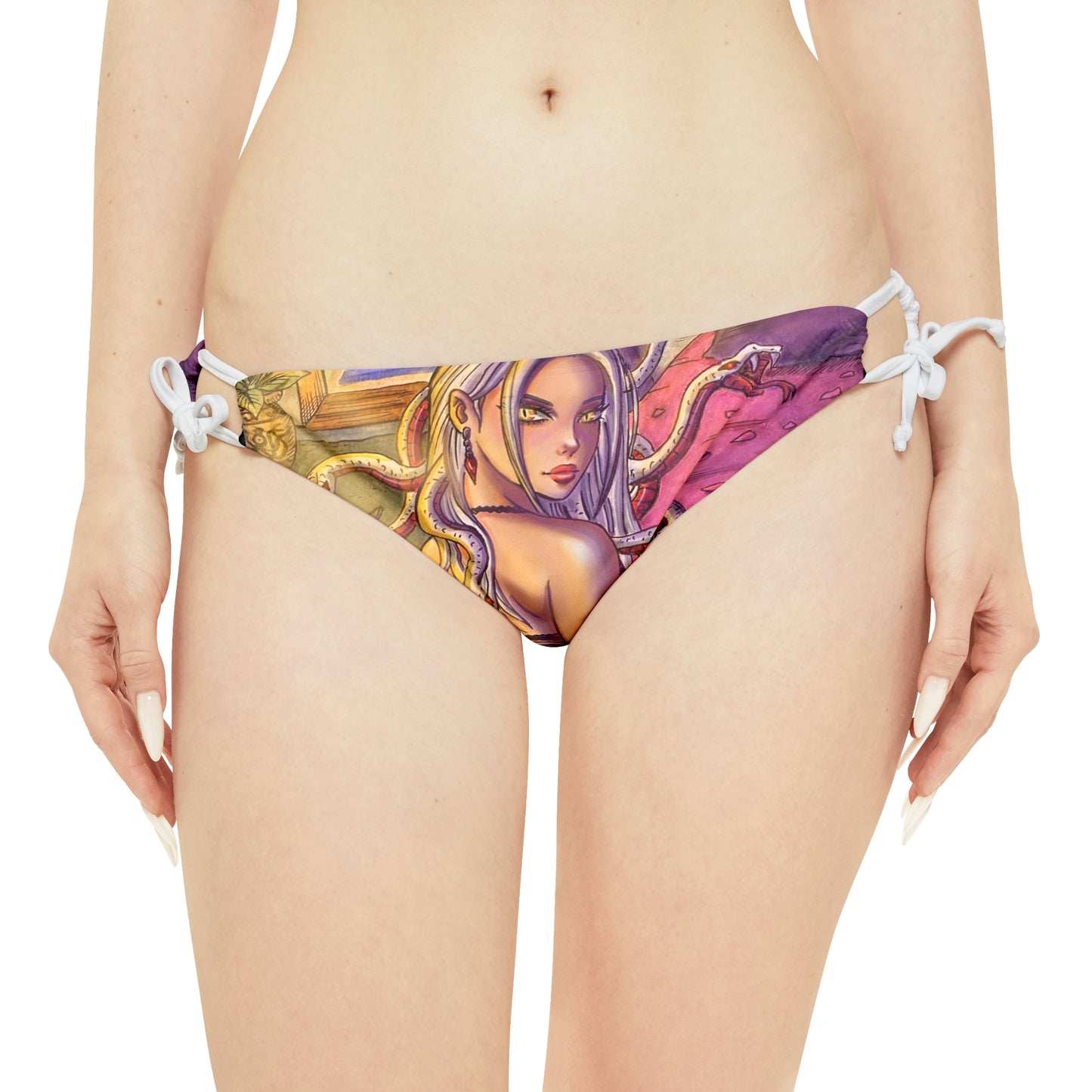 Medusa pink - Loop Tie Side Bikini Bottom