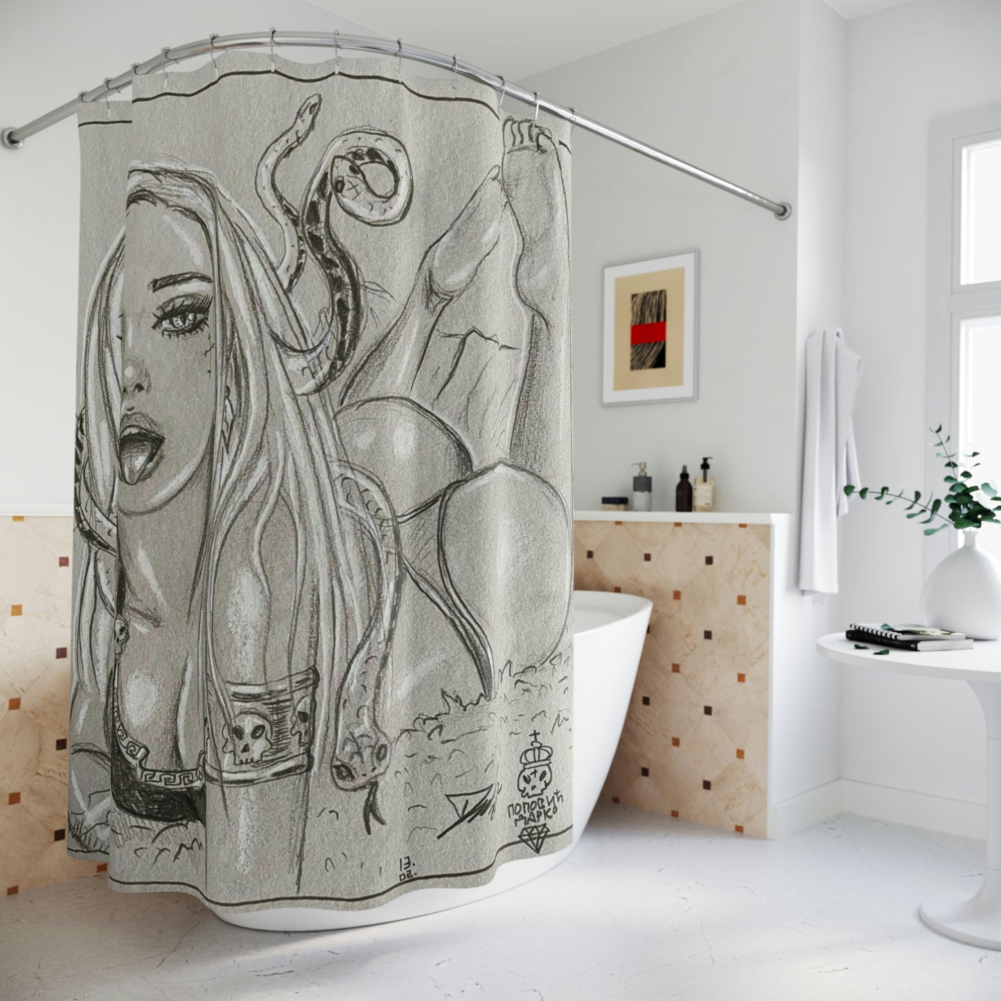 Medusa Tongue - Shower Curtain