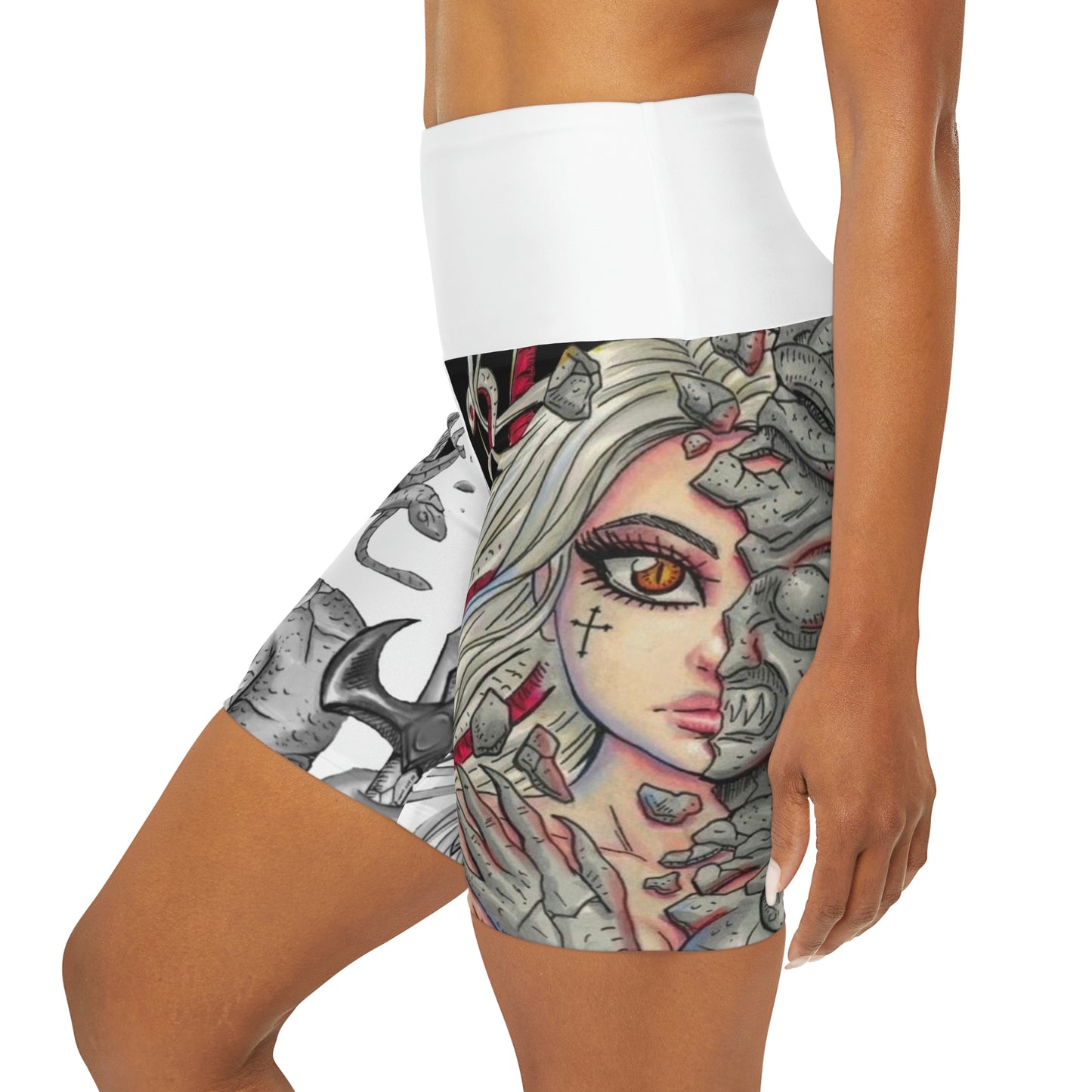 Medusa - High Waisted Yoga Shorts