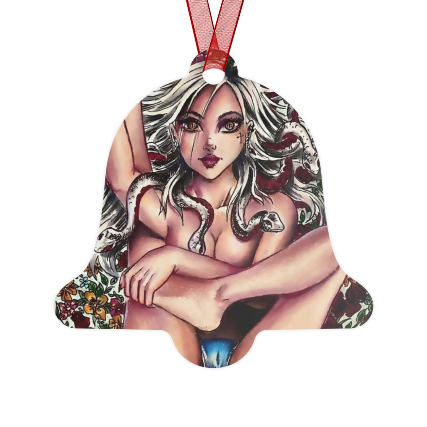 Medusa Santa Metal Ornament