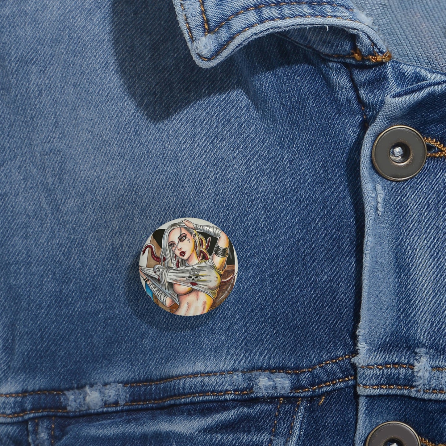 Medusa wet shirt - Round Pins