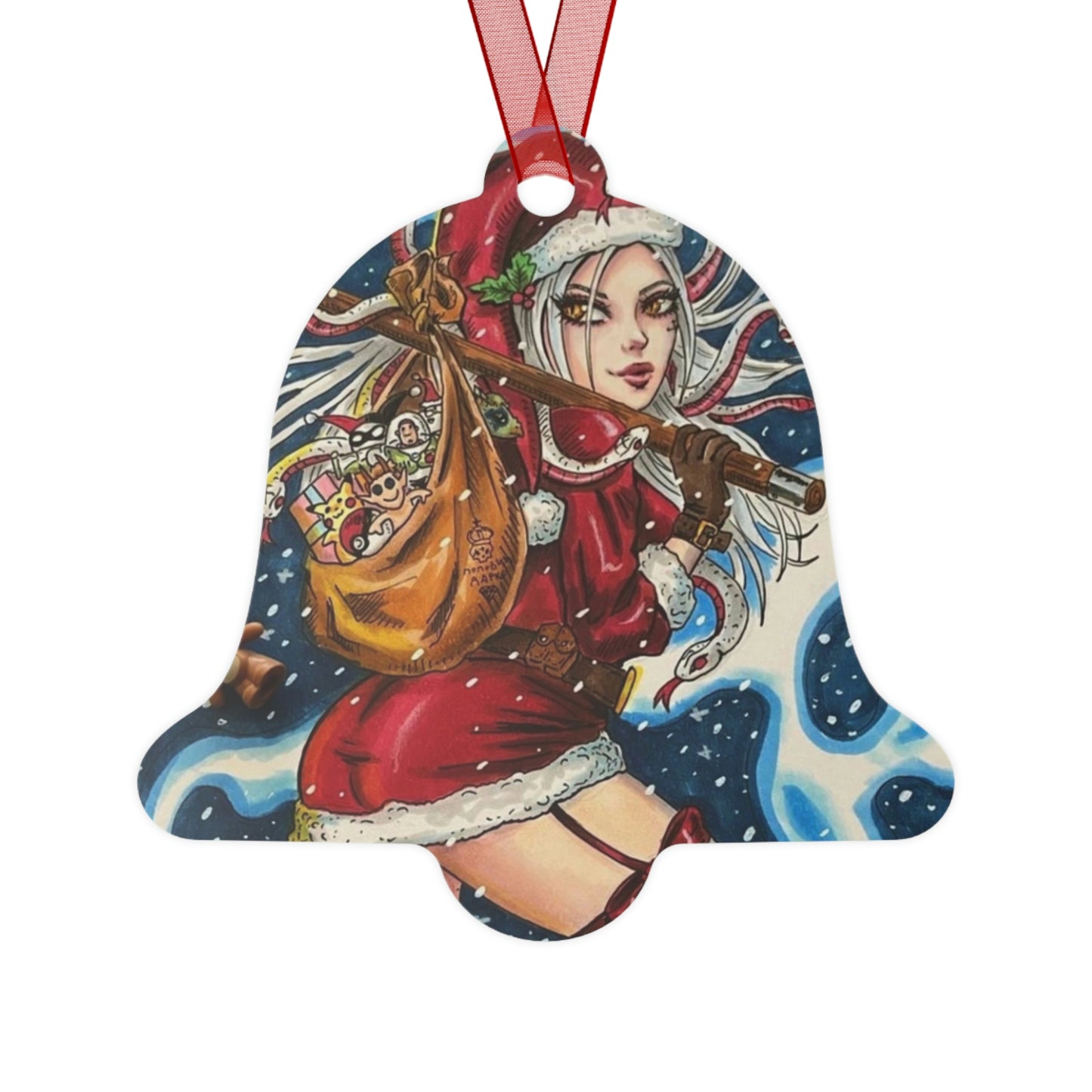 Medusa Santa Metal Ornament