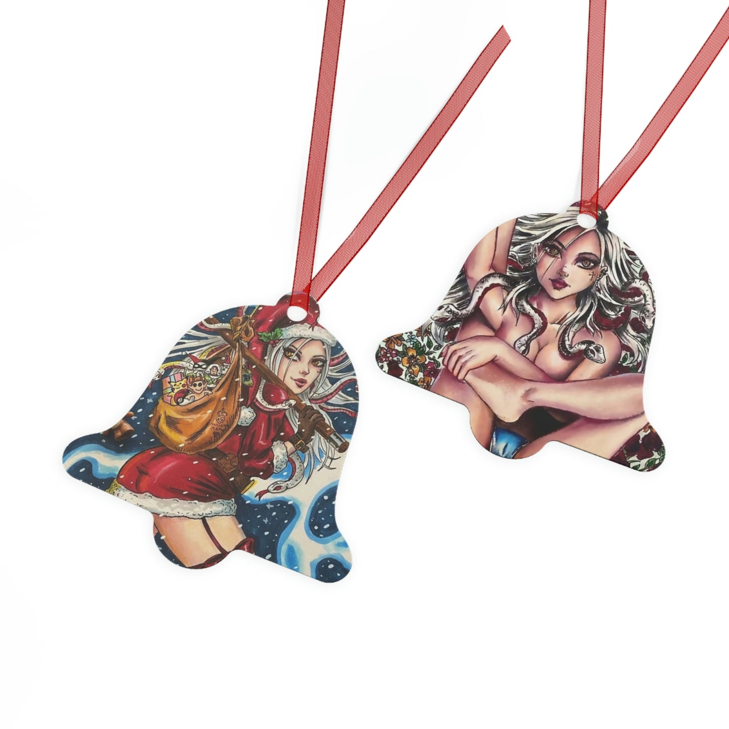 Medusa Santa Metal Ornament