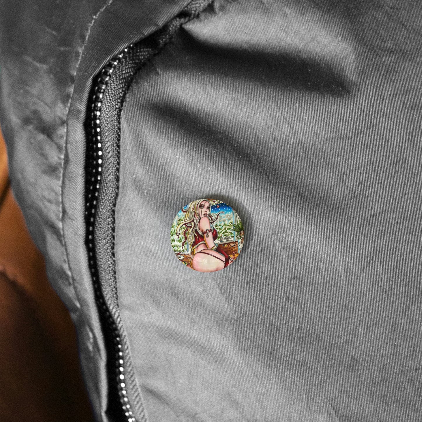 Medusa Christmas - Round Pins