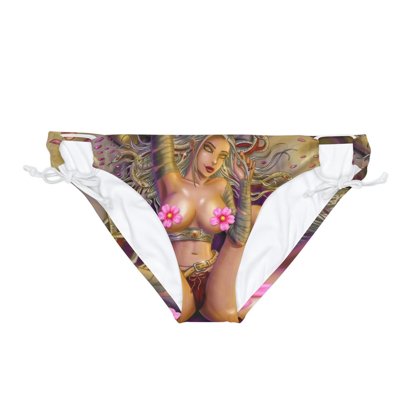 Medusa / Golden Apples / Nude - Loop Tie Side Bikini Bottom