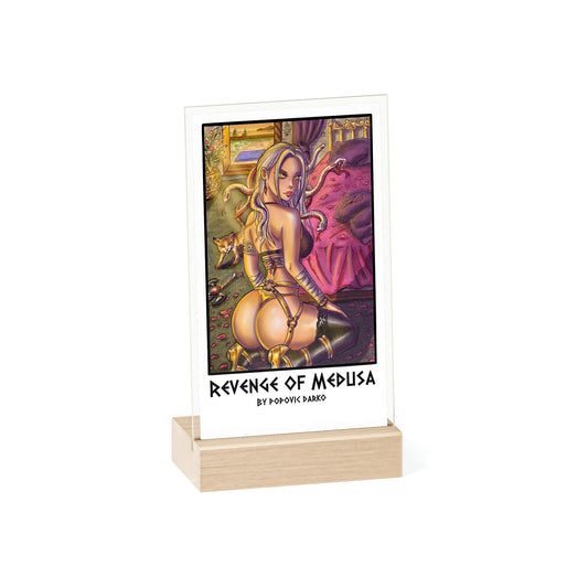 Medusa black & gold - Acrylic Sign with Wooden Stand