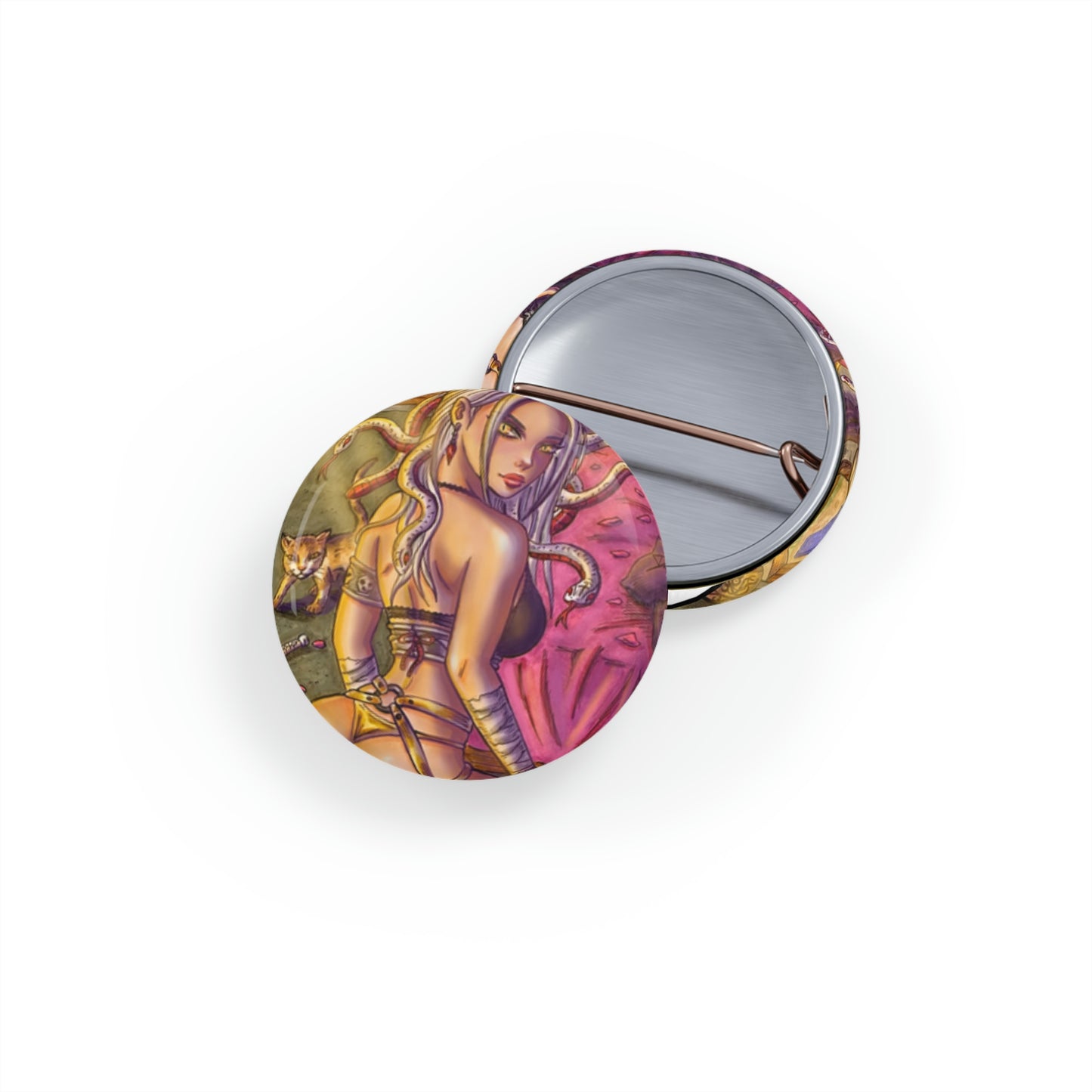 Medusa Black & Gold - Round Pins