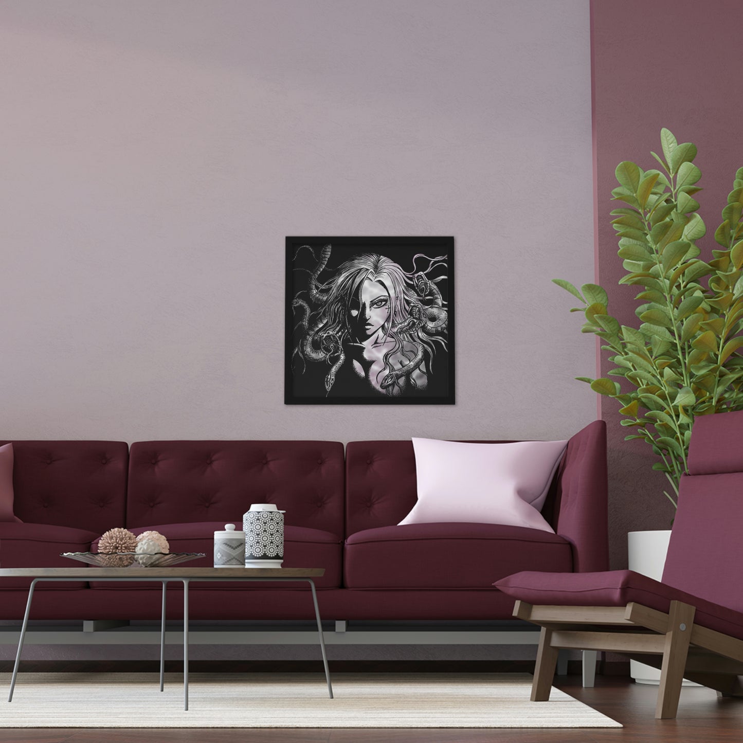 Medusa Dark - Framed Art Print