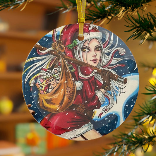 Medusa Santa - Glass Ornament