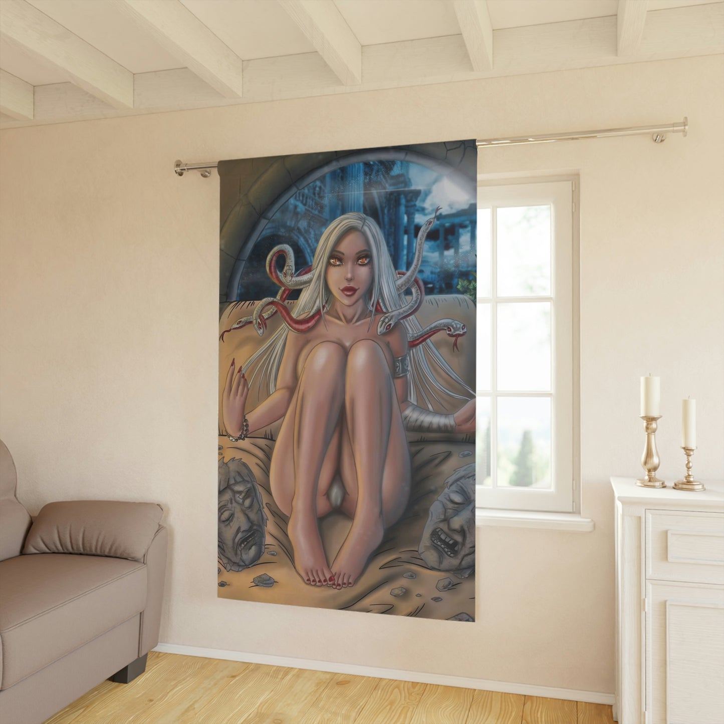Medusa night - Window Curtains (1 Piece)