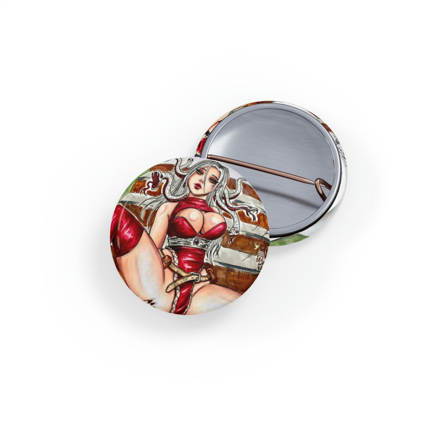Medusa Red Dress - Round Pins