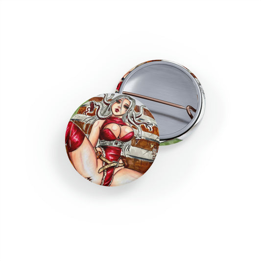 Medusa Red Dress - Round Pins