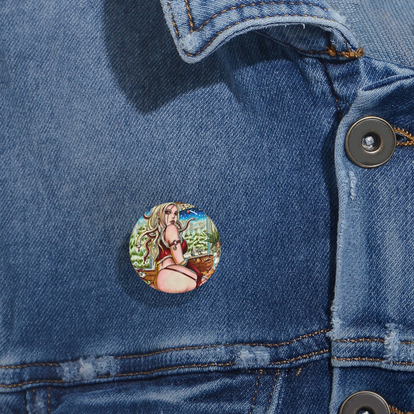 Medusa Christmas - Round Pins