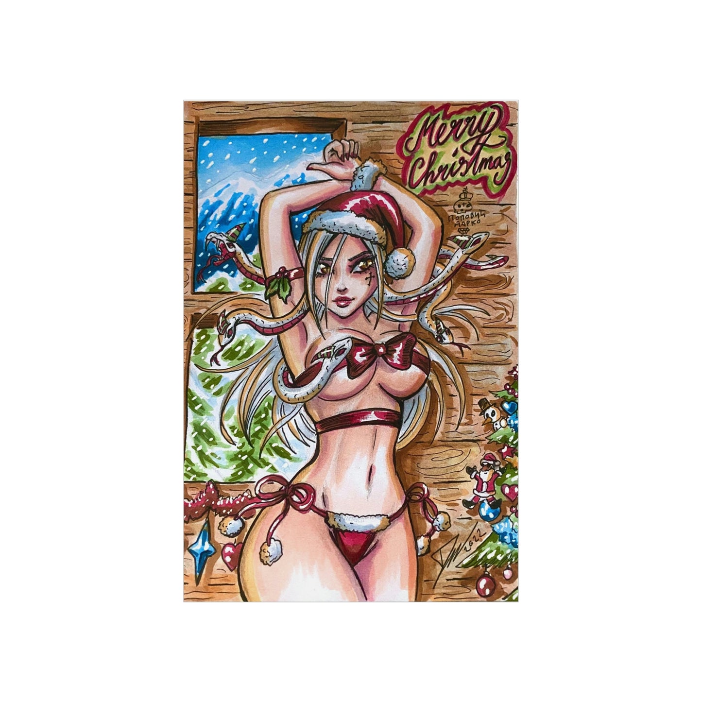 Medusa Merry Christmas - Museum Quality Poster