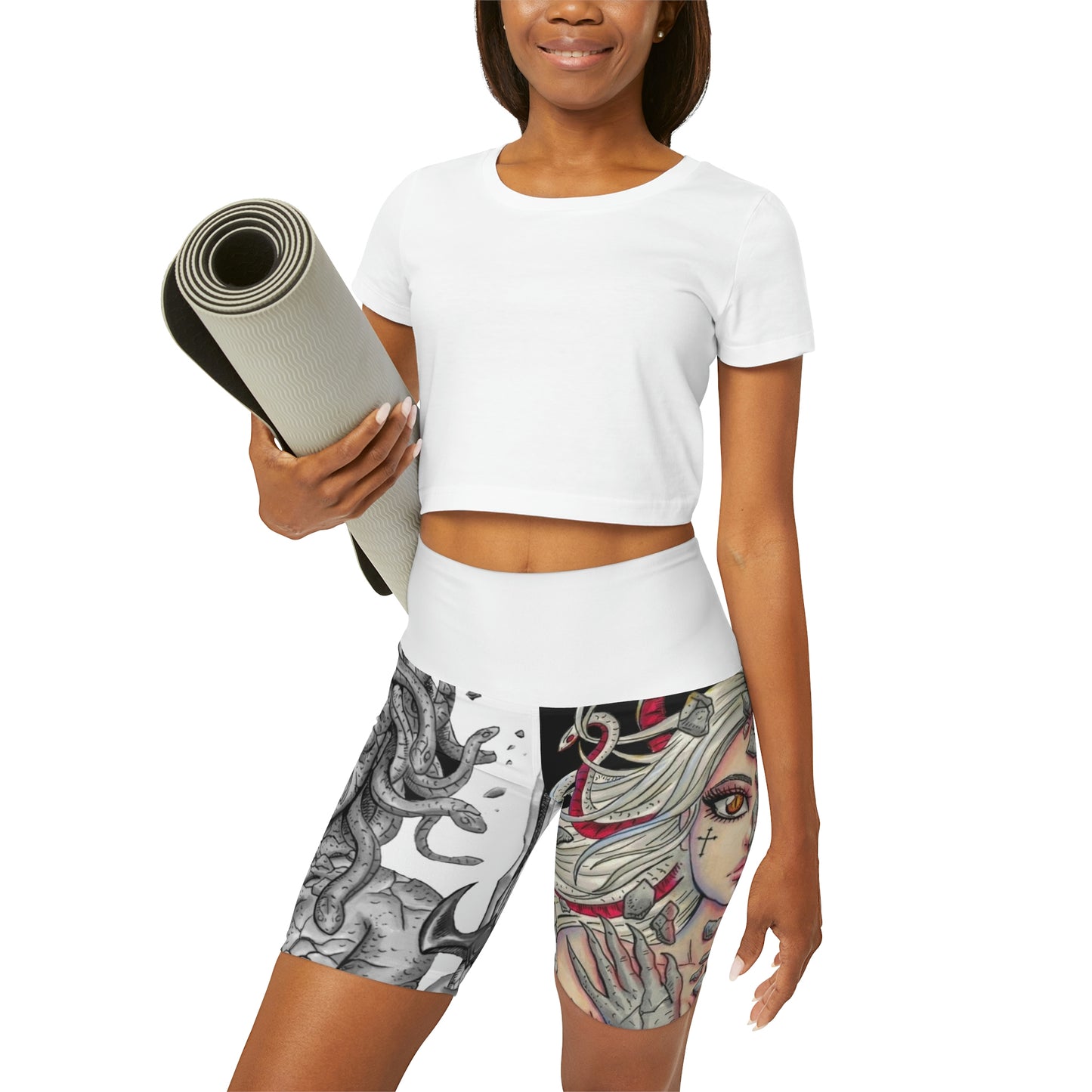 Medusa - High Waisted Yoga Shorts
