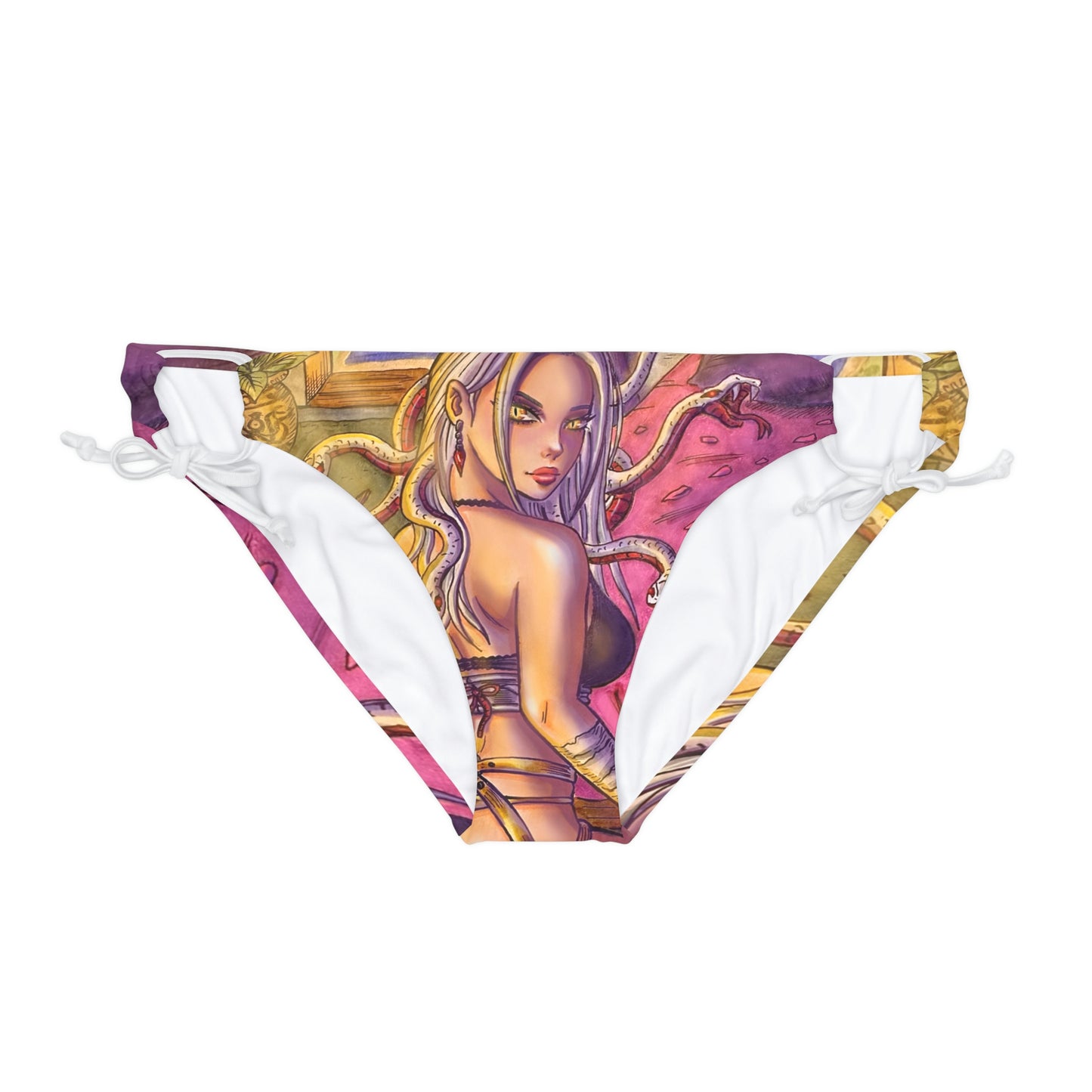 Medusa pink - Loop Tie Side Bikini Bottom