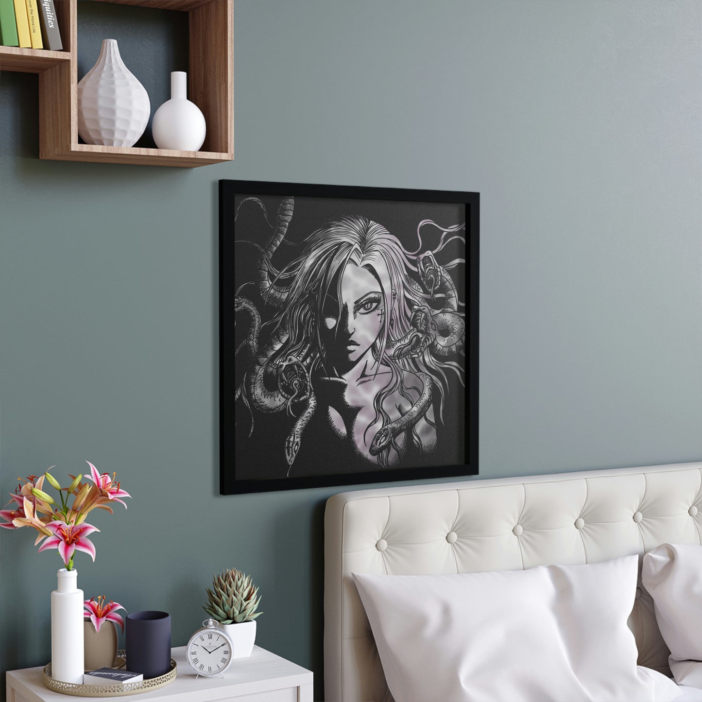 Medusa Dark - Framed Art Print