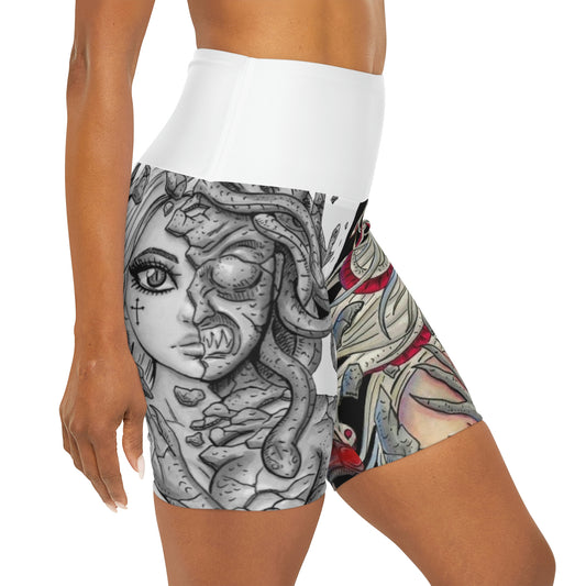 Medusa - High Waisted Yoga Shorts